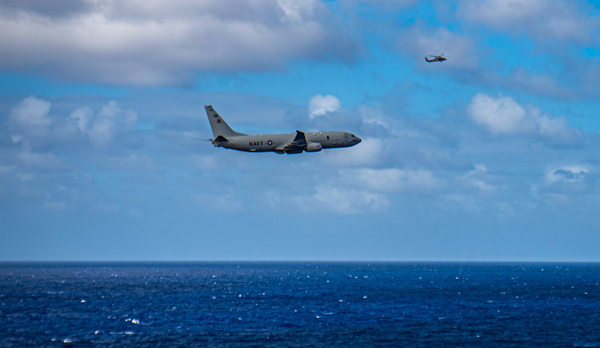 A US P-8A anti-submarine patrol aircraft. The PLA said one of these planes passed through the Taiwan Strait this week, and it sent fighter planes to monitor it. Photo: US Navy