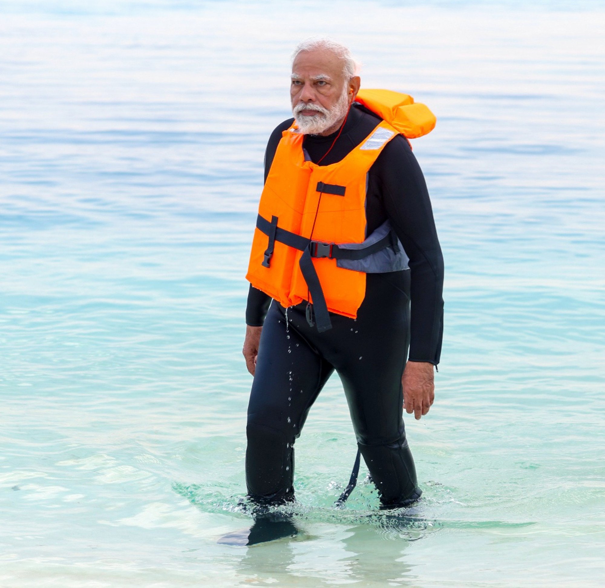 India Prime Minister Narendra Modi promotes the islands of Lakshadweep in a photo released on January 4, 2024. Photo: X/Narendra Modi