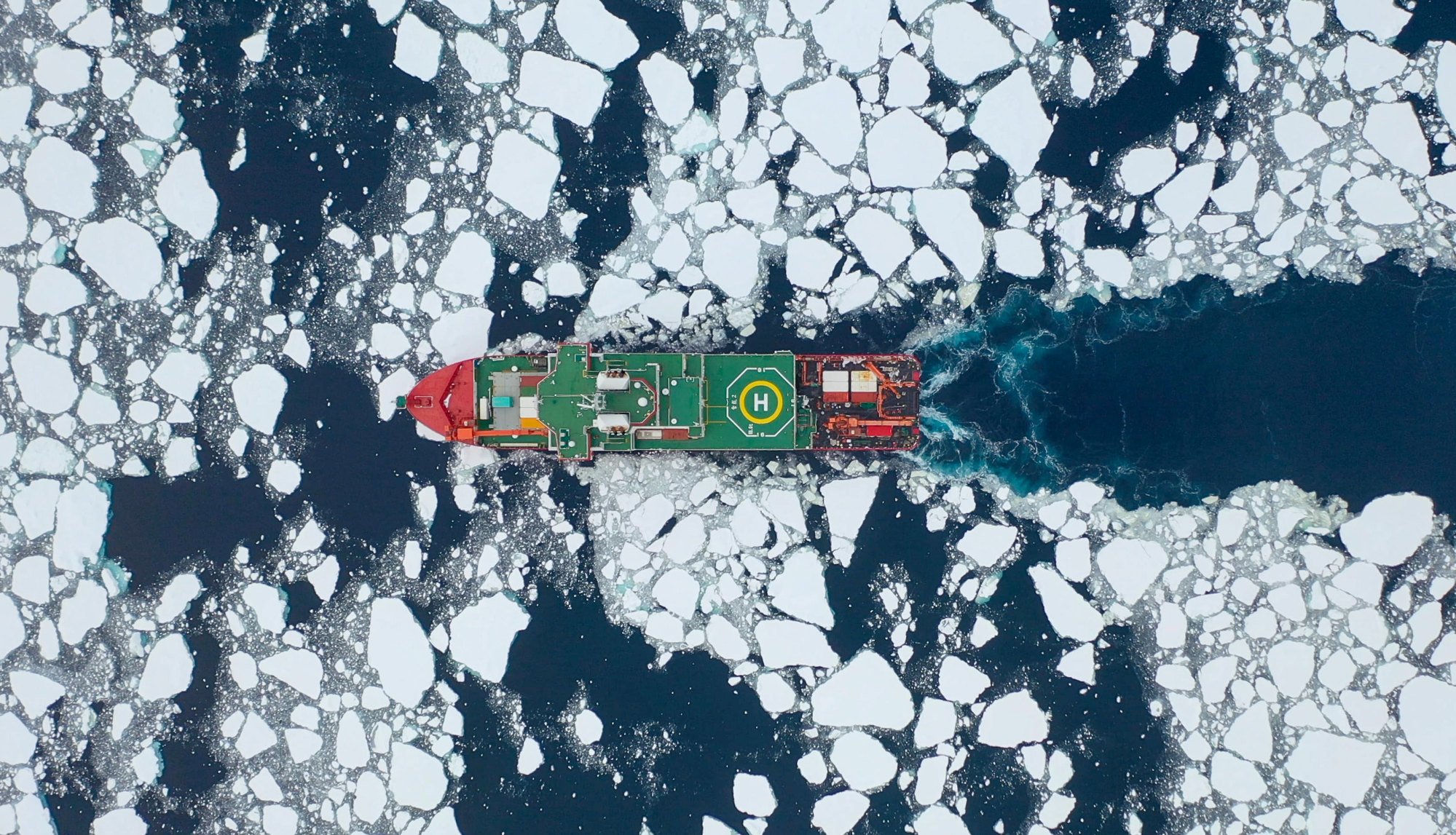 The Xuelong 2 pictured in the ice of the Amundsen Sea this week. Photo: Xinhua