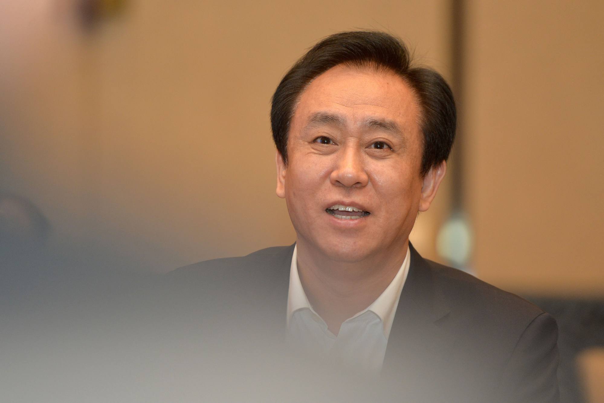 China Evergrande Group’s founder and chairman Xu Jiayin, also known as Hui Ka Yan in Cantonese, during a meeting on June 5, 2017 in Wuhan. Photo: AFP