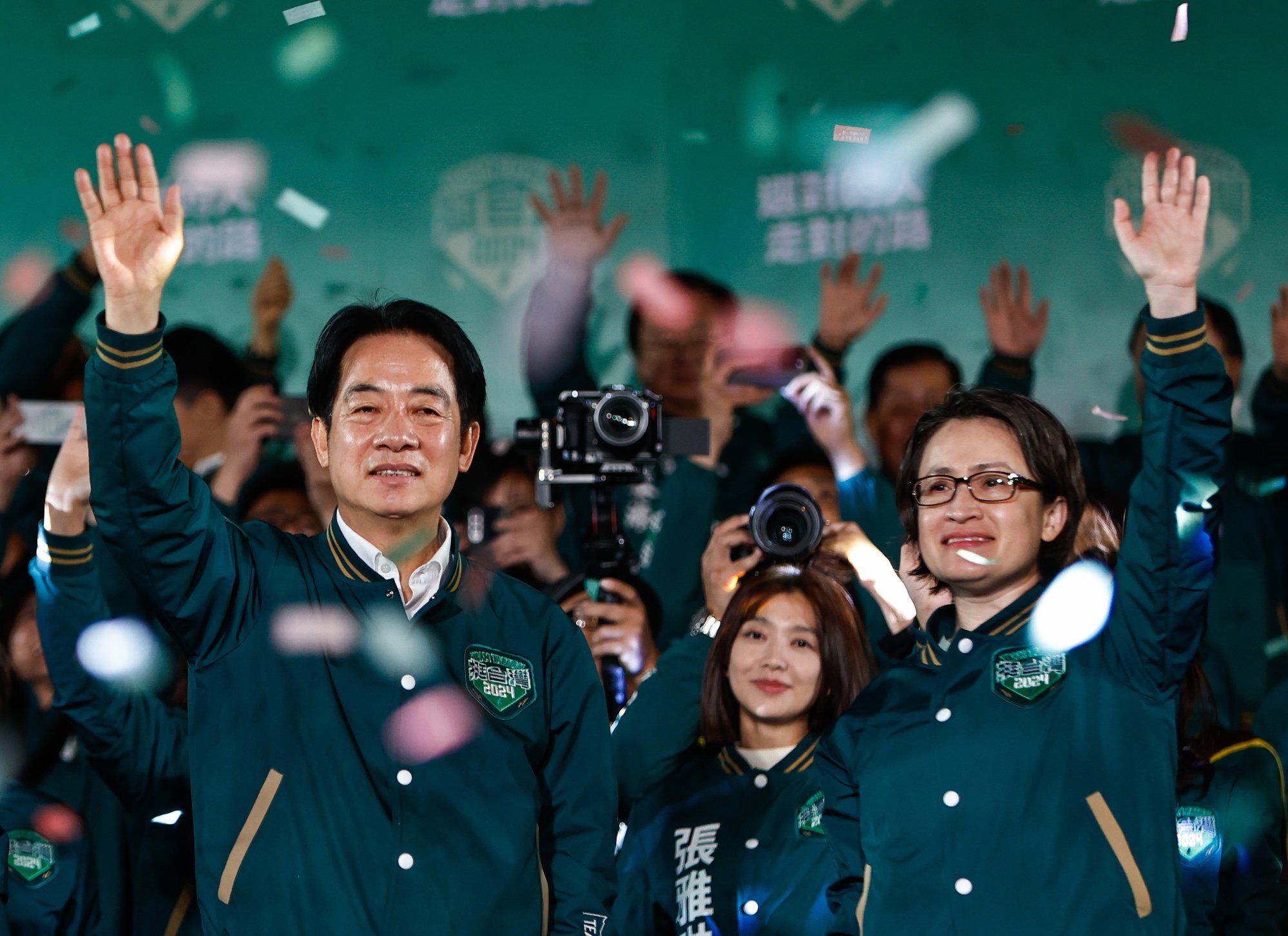 The US congratulated William Lai Ching-te and his running mate Hsiao Bi-khim (right) after their victory in the Taiwanese presidential election on Saturday. Photo: EPA-EFE