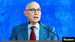 FILE - UN High Commissioner for Human Rights Volker Turk attends an event commemorating the 75th Anniversary of the Universal Declaration of Human Rights, in Geneva, Dec. 11, 2023.