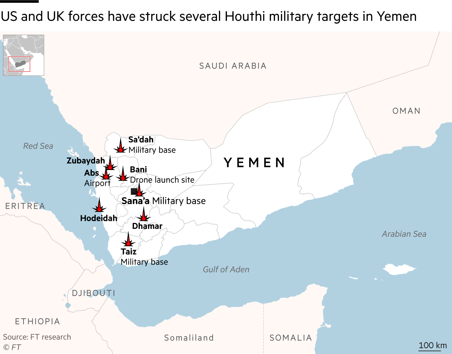 Overnight strikes in Yemen 