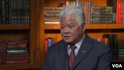 Commonwealth of the Northern Mariana Islands Governor Arnold Palacios is seen in a screengrab from video during his interview at VOA headquarters in Washington, Jan. 11, 2024.
