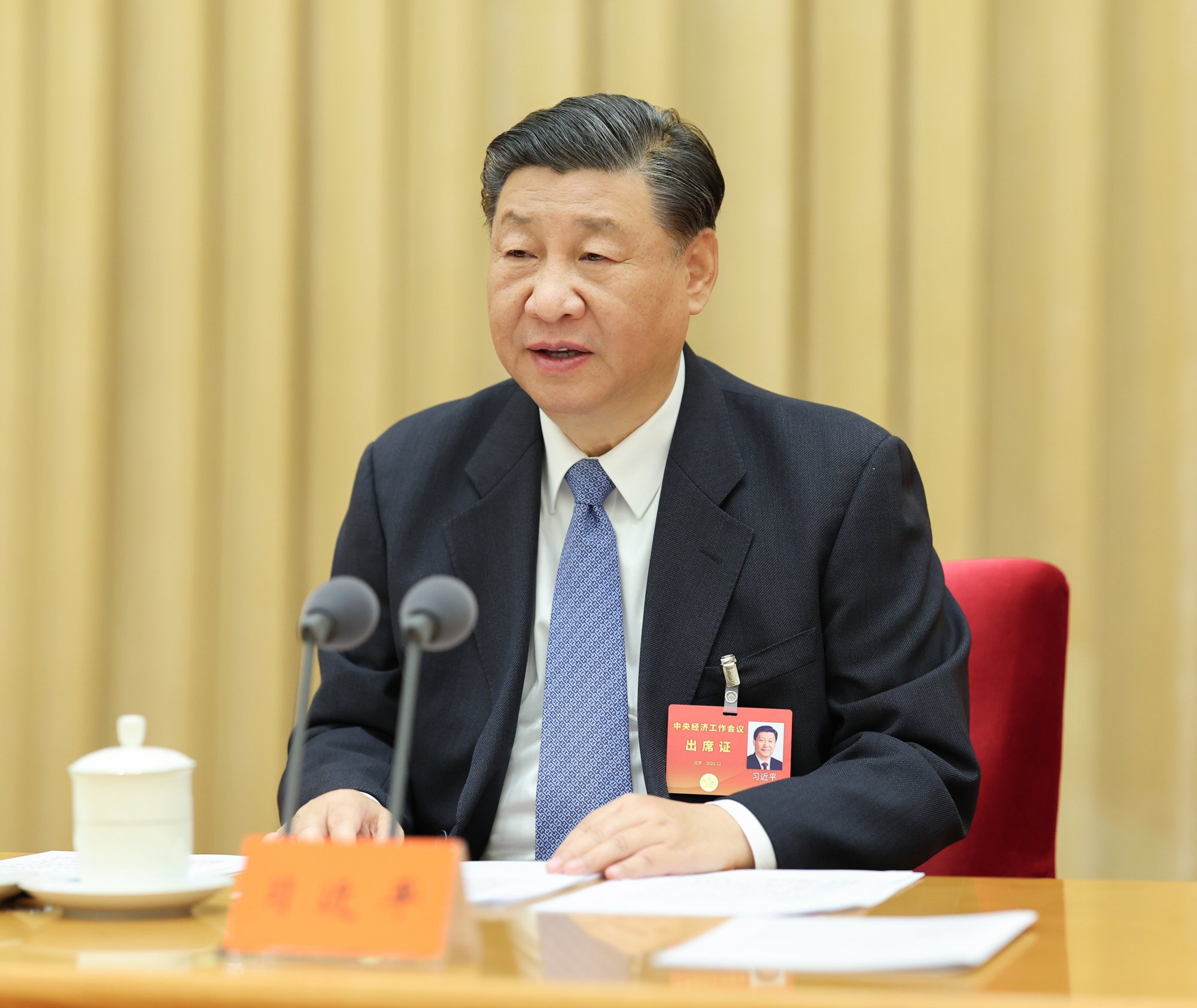 Chinese President Xi Jinping addresses the annual central economic work conference in Beijing on December 12. Photo: Xinhua