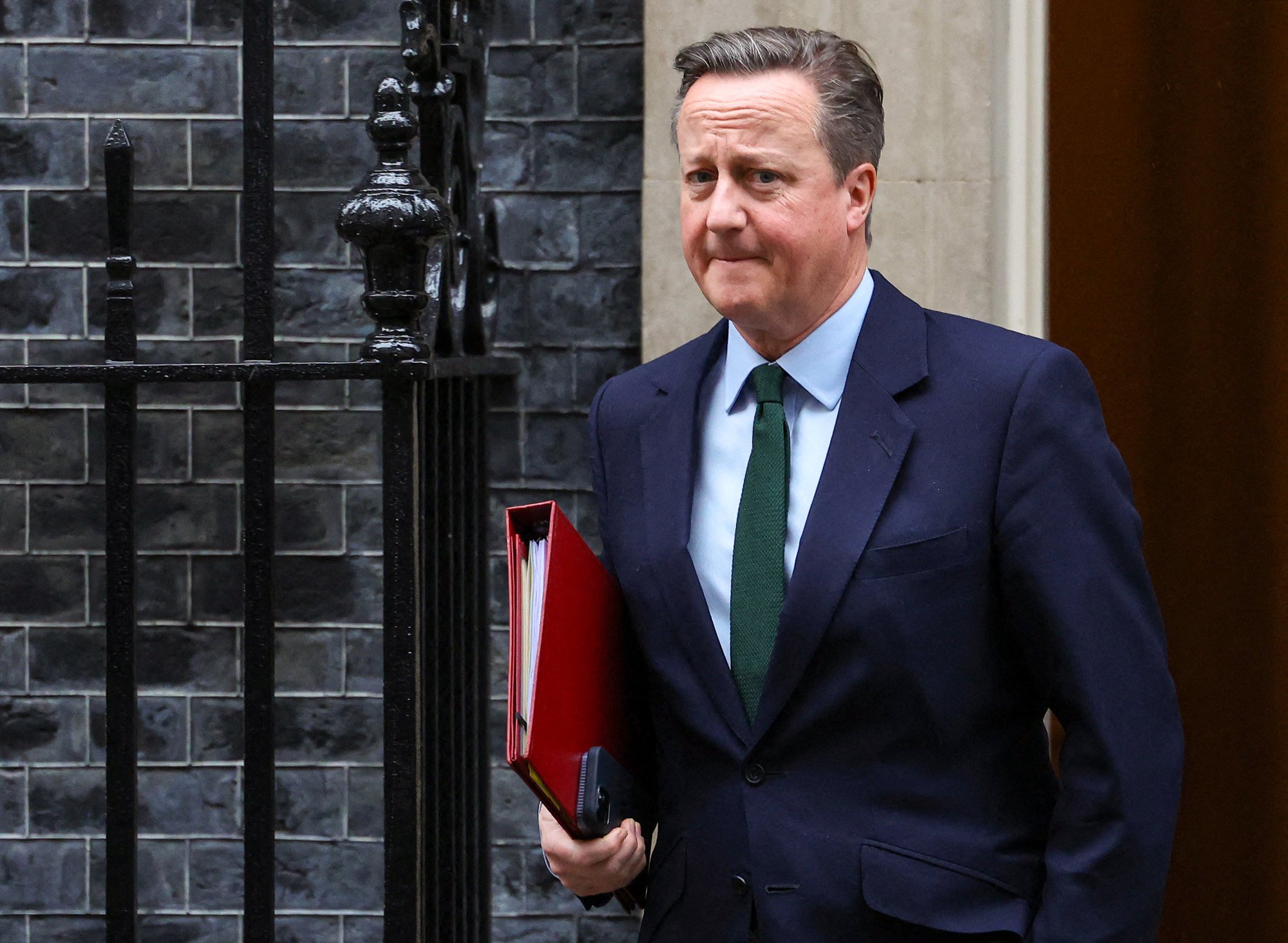 David Cameron leaves 10 Downing Street in London in January. The British foreign secretary has urged the Hong Kong government to reconsider its proposal for the law. Photo: AFP