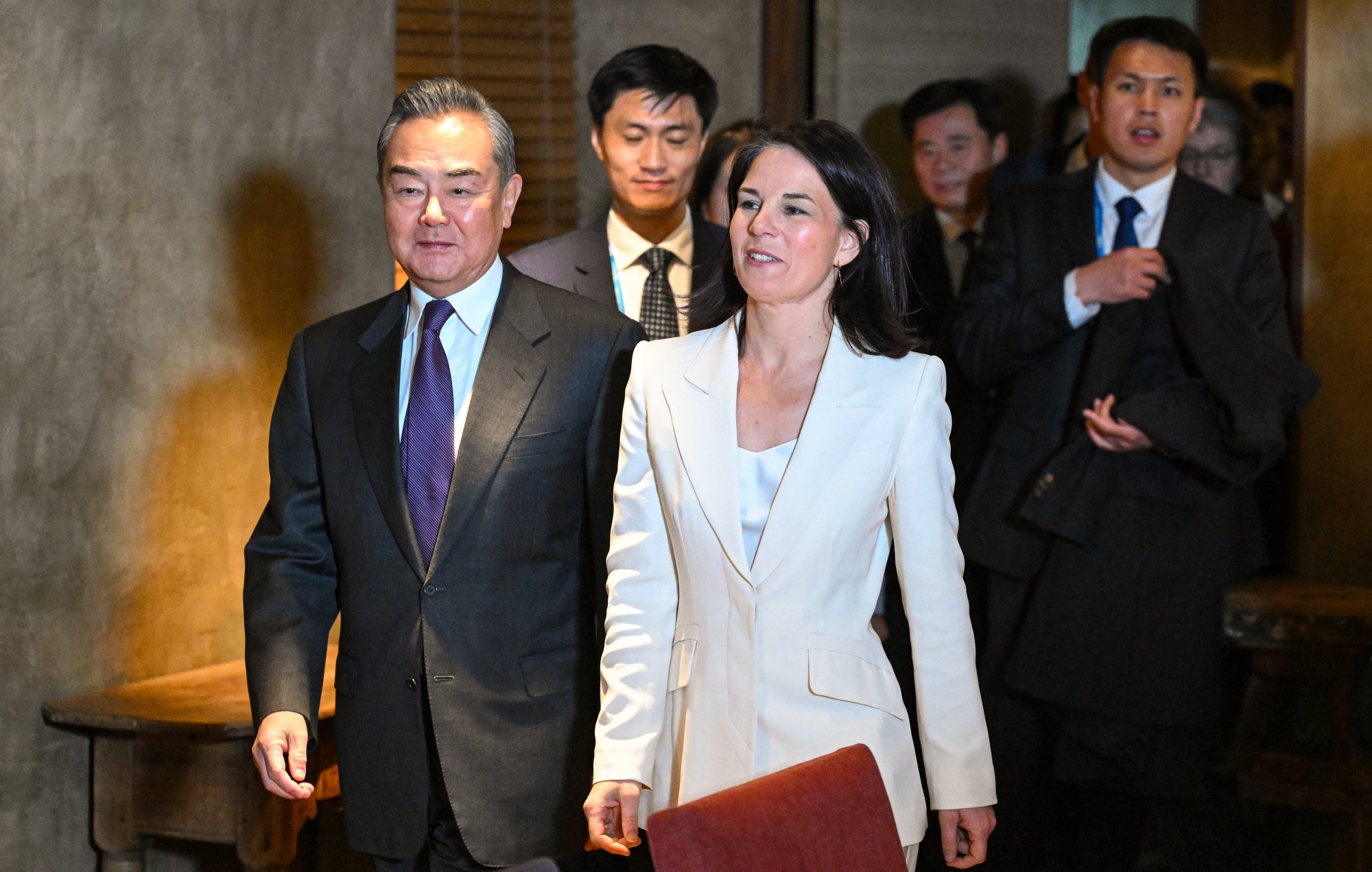 Chinese Foreign Minister Wang Yi meets his German counterpart Annalena Baerbock. Photo: dpa