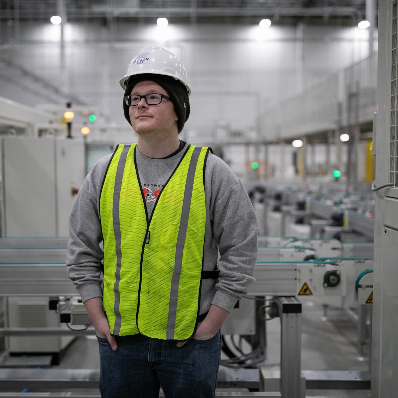 Justin Barnhart, an equipment engineer at the Illuminate USA factory
