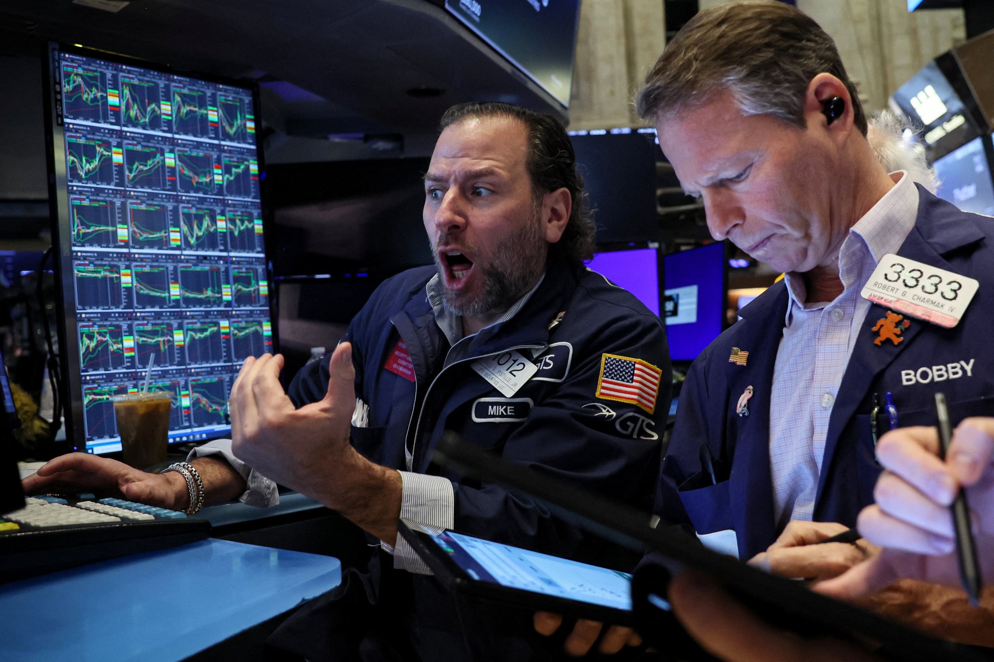 Traders on the floor of the New York Stock Exchange on January 29, 2024. Photo: Reuters