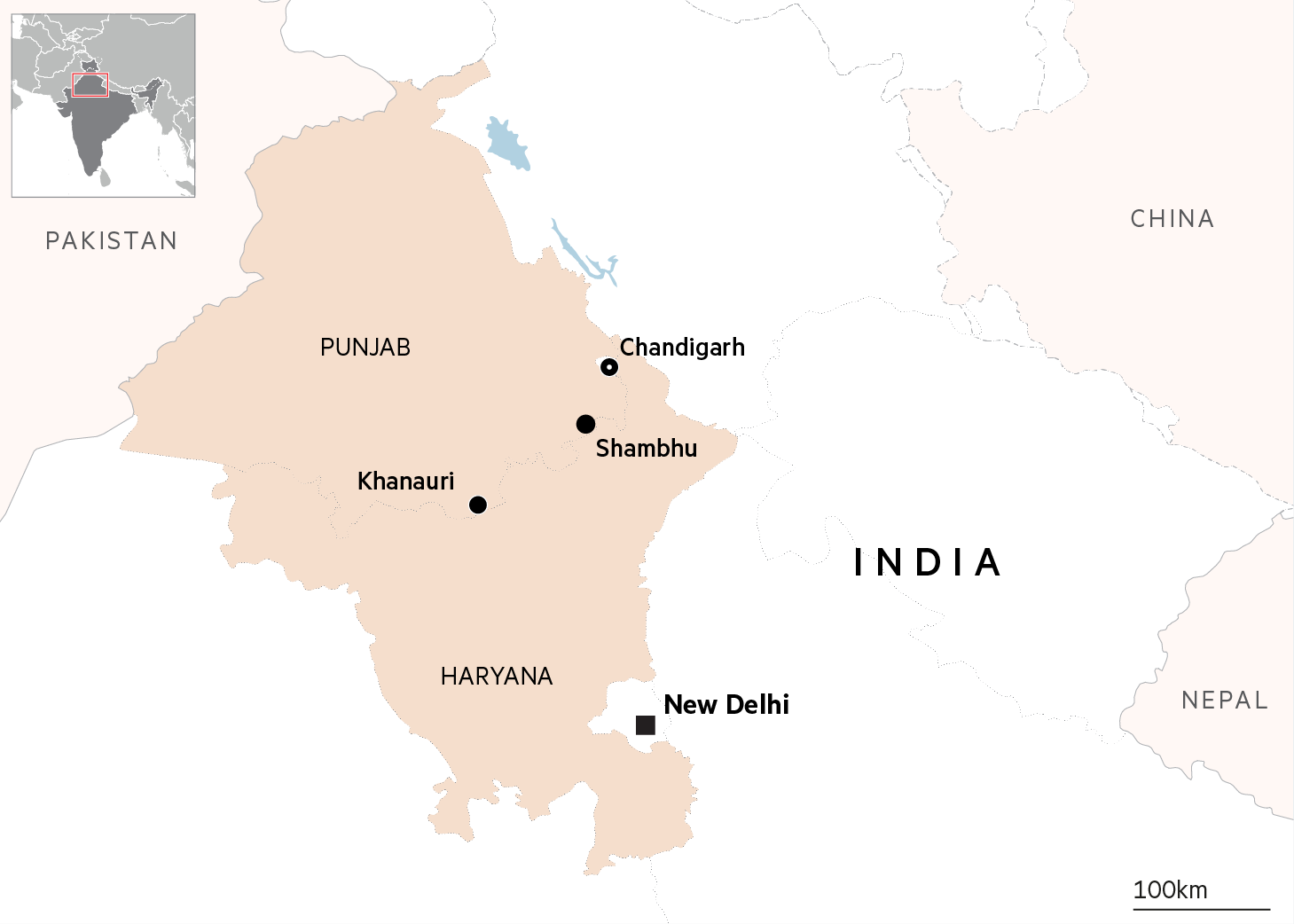 Map of India and Punjab state