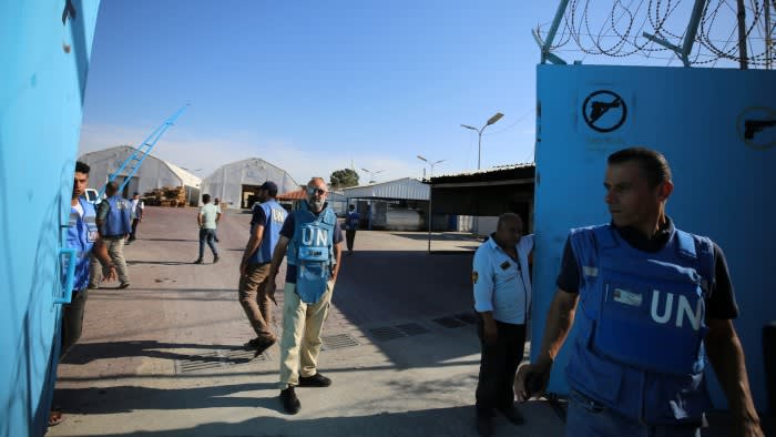 A UN storage facility in the central Gaza Strip