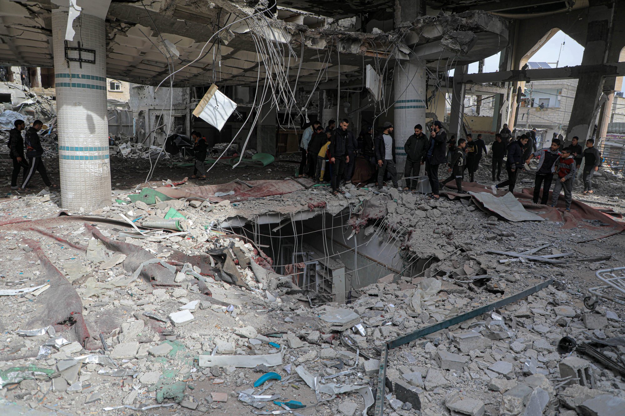 The rubble of a building destroyed in an Israeli air strike in the southern Gaza Strip city of Rafah. Photo: Xinhua