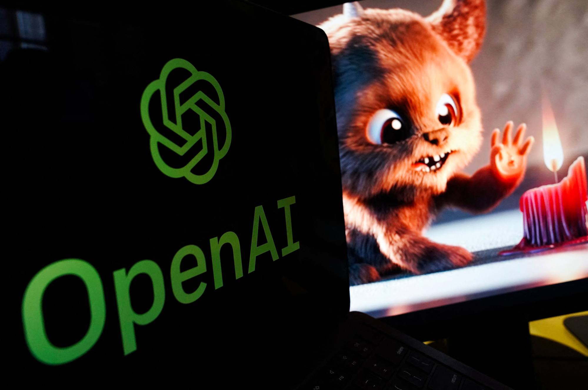 A video created by Sora, Open AI’s text-to-video generator, plays on a monitor in Washington, DC on February 16, 2024. The Microsoft-backed company said the new platform was currently being tested, but released a few videos of what it was now capable of creating. Photo: Agence France-Presse