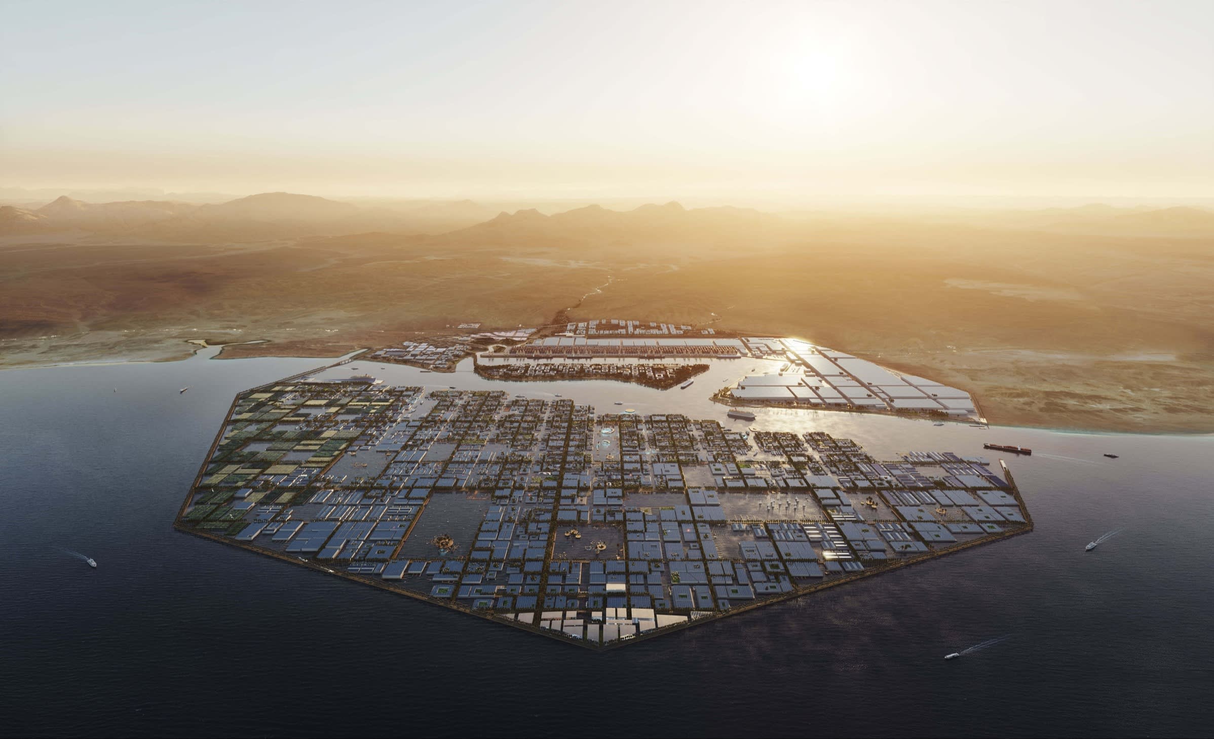 Saudi Arabia’s Oxagon, a floating industrial city to be part of its planned megacity Neom