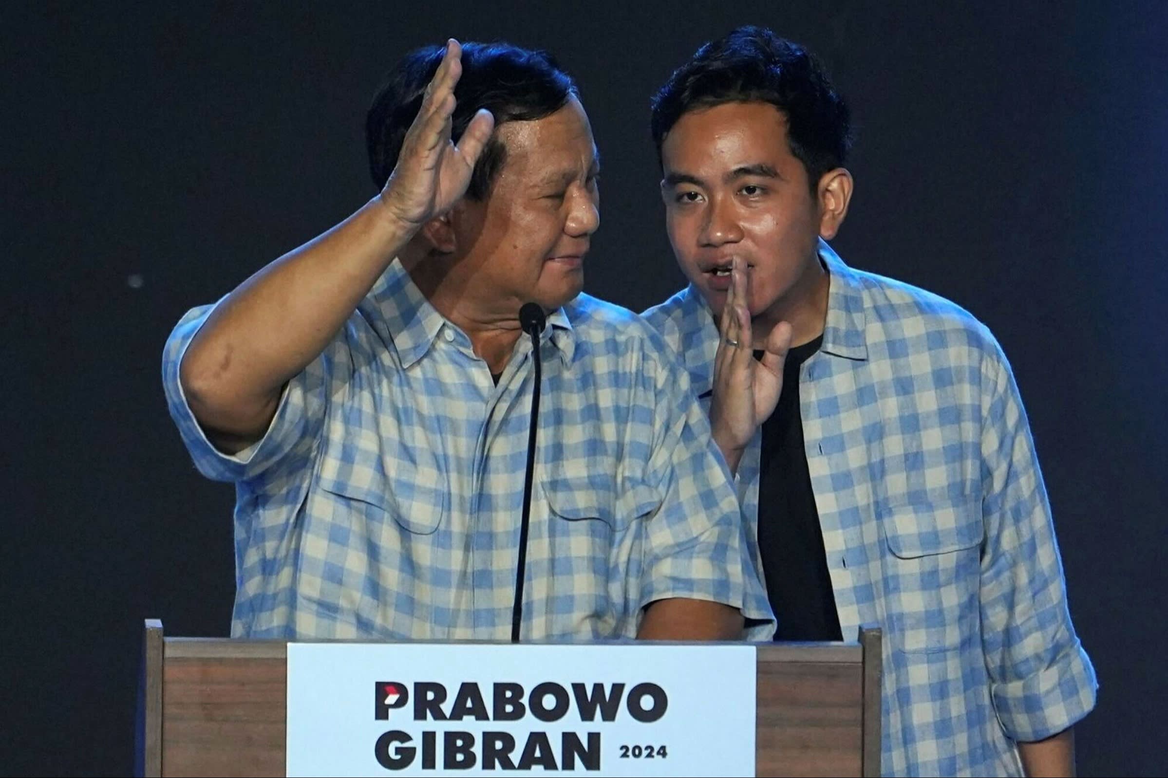 Prabowo Subianto and his running mate Gibran Rakabuming Raka, the eldest son of Indonesia’s President Joko Widodo