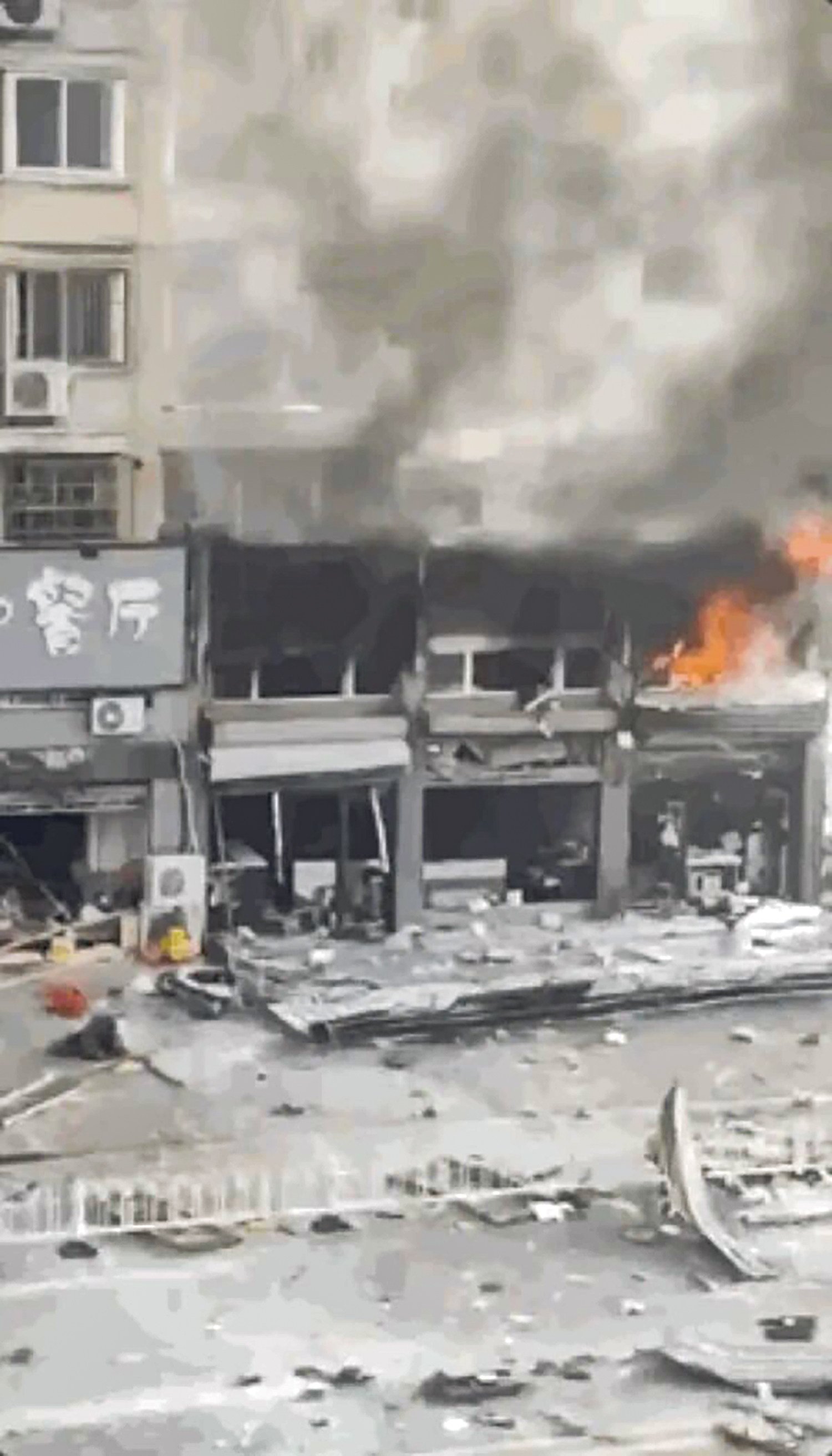 Two people were injured in the blast on Saturday afternoon but their injuries were reportedly not lift threatening. Photo: Weibo