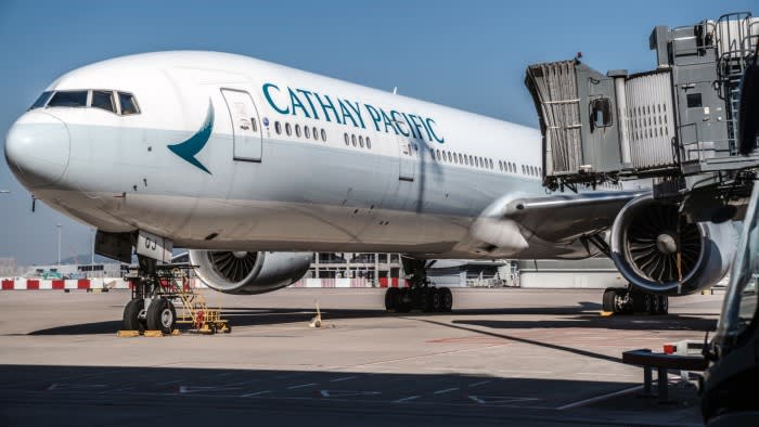 An aircraft operated by Cathay Pacific