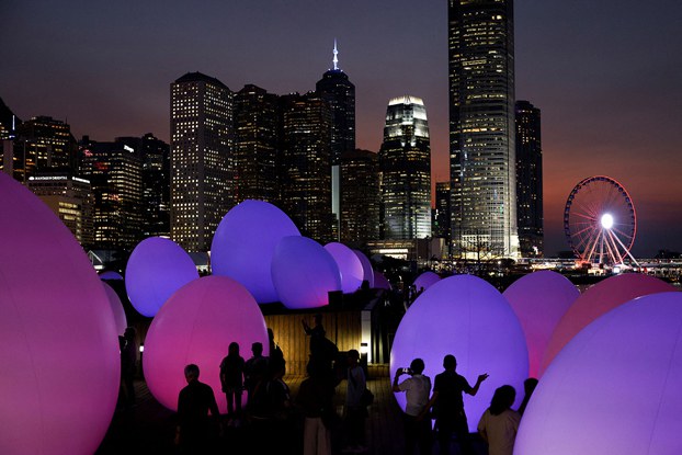ENG_CHN_HKNatSec_03292024.4.jpg Interactive installations of the 'teamLab: Continuous' by Japanese brand teamLab, an interdisciplinary group of artists are placed by Victoria Harbour in Hong Kong, March 25, 2024. (Tyrone Siu/Reuters)
