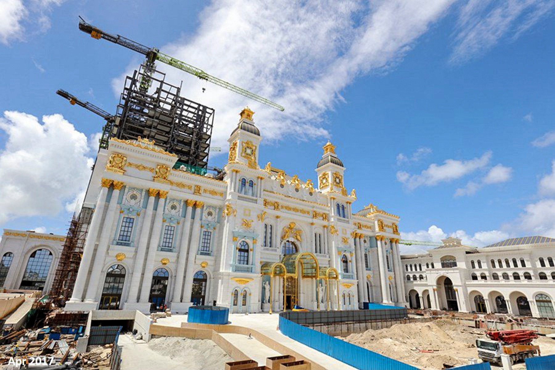 The Imperial Pacific Resort casino, pictured during construction in Saipan in 2017, may have its licence revoked. Photo: Imperial Pacific