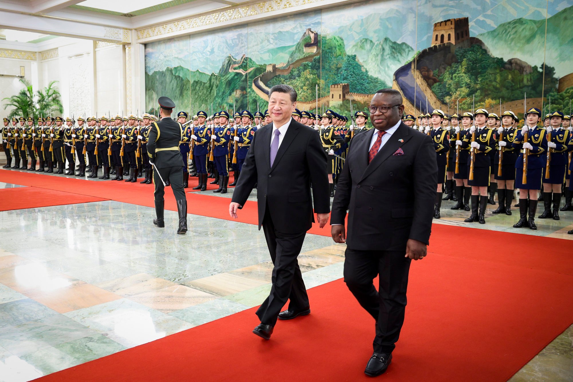 Chinese President Xi Jinping and Sierra Leone President Julius Maada Bio pledged to work together to further African interests at the UN Security Council. Photo: Xinhua