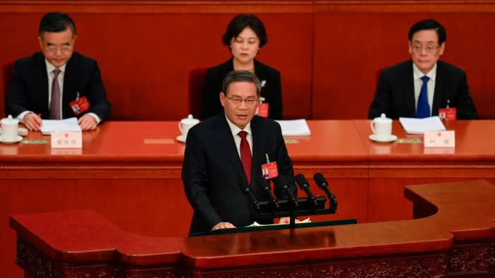 Li Qiang addresses the annual session of the National People’s Congress
