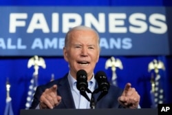 President Joe Biden speaks at a campaign event, April 16, 2024, in Scranton, Pa. Biden has begun three straight days of campaigning in Pennsylvania in his childhood hometown of Scranton.