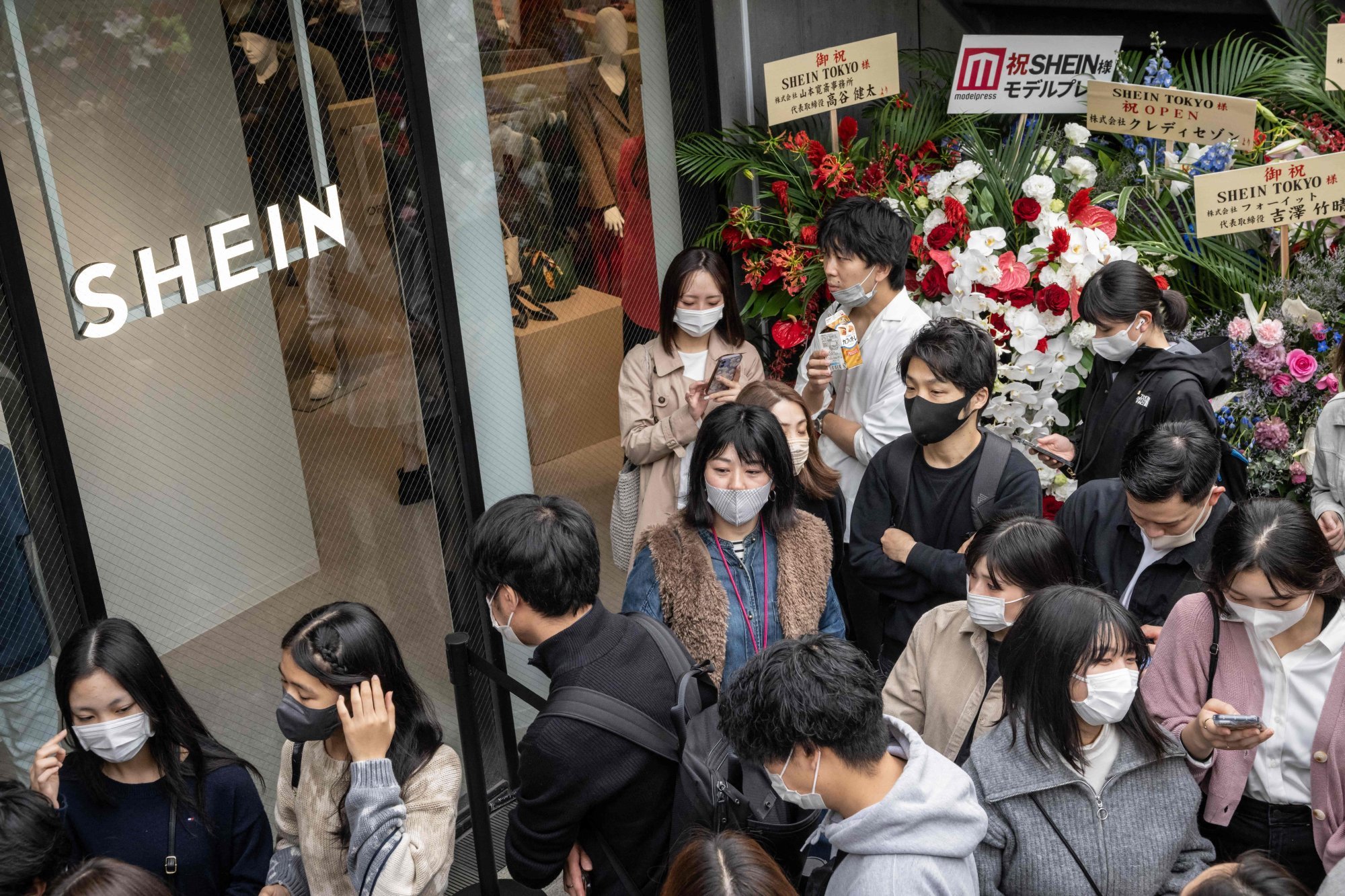 A showroom of Chinese online fast fashion giant Shein in Tokyo, Japan. Photo: AFP