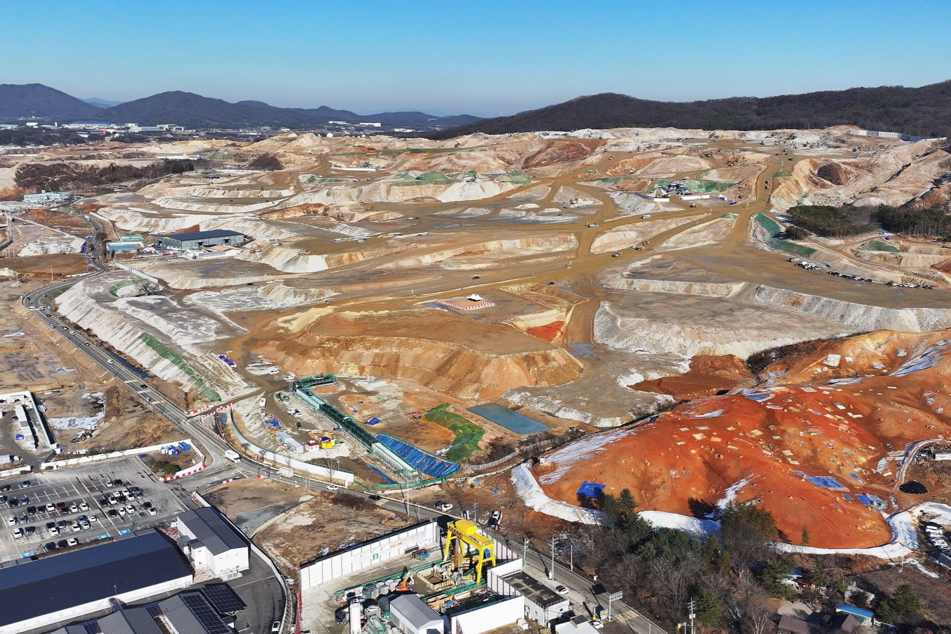 Arial view of the building site for the new megacluster of fabrication plants