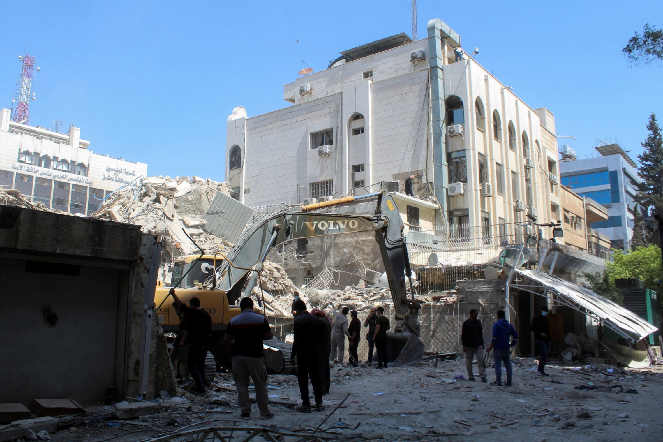 The aftermath of the suspected Israeli strike on Iran’s consulate in Damascus this month