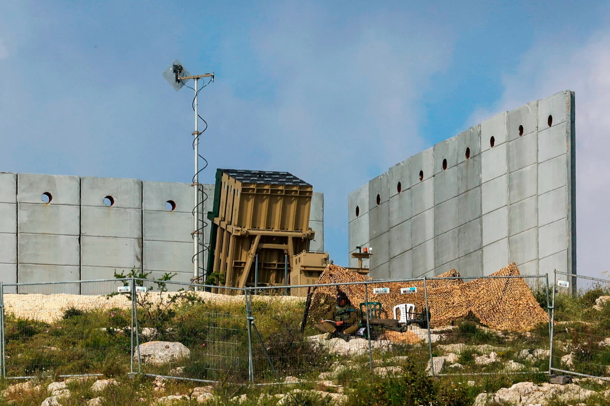 A battery of an Iron Dome air defence system near Jerusalem