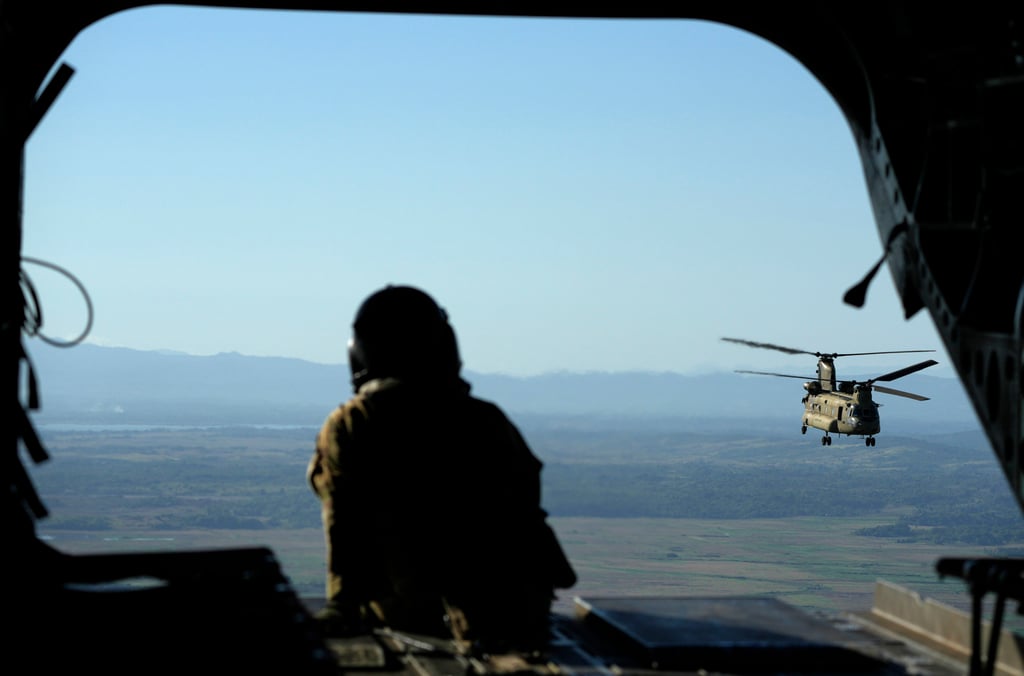 A US Army CH-47 helicopter flies over Cagayan during a joint military exercise in May last year. The province hosts US military sites under the Enhanced Defence Cooperation Agreement. Photo: AP