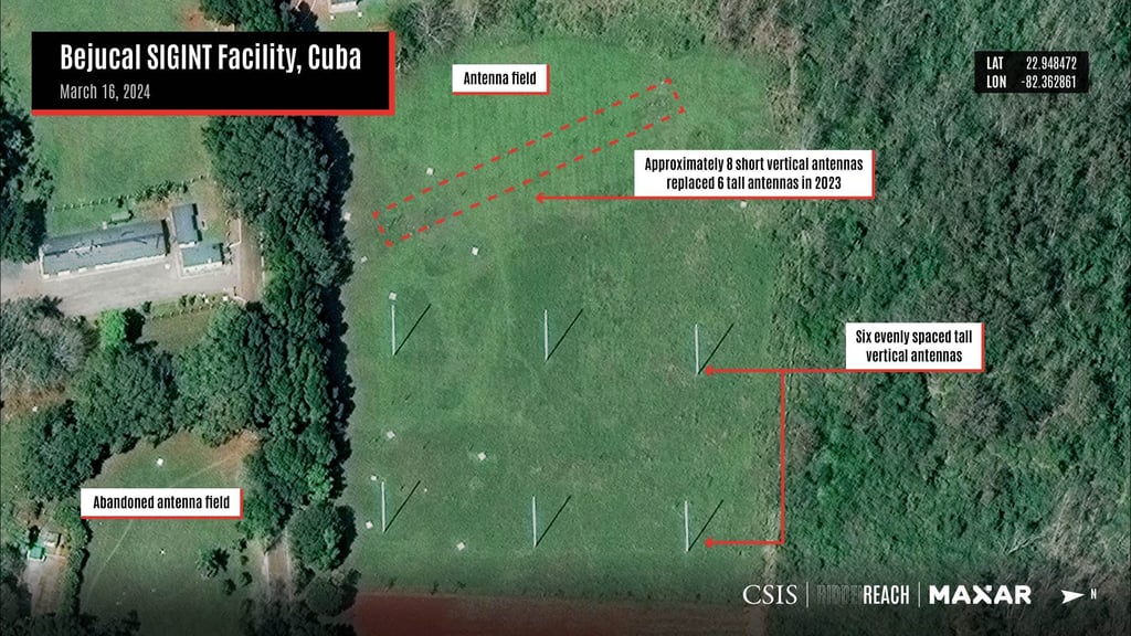 The facility at Bejucal appears to have undergone significant upgrades in recent months, including new antennas. Photo: Centre for Strategic and International Studies The facility at Bejucal appears to have undergone significant upgrades in recent months, including new antennas. Photo: Centre for Strategic and International Studies