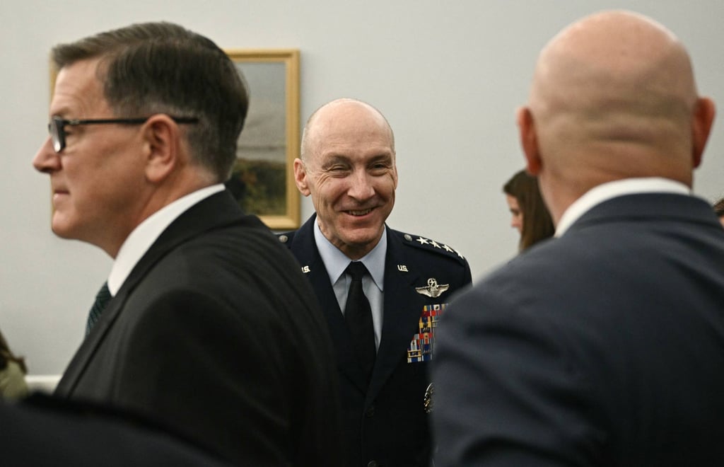 US Air Force Chief of Staff General David Allvin (centre) said CCA would “prove not only cost-effective, but truly lethal”. Photo: AFP