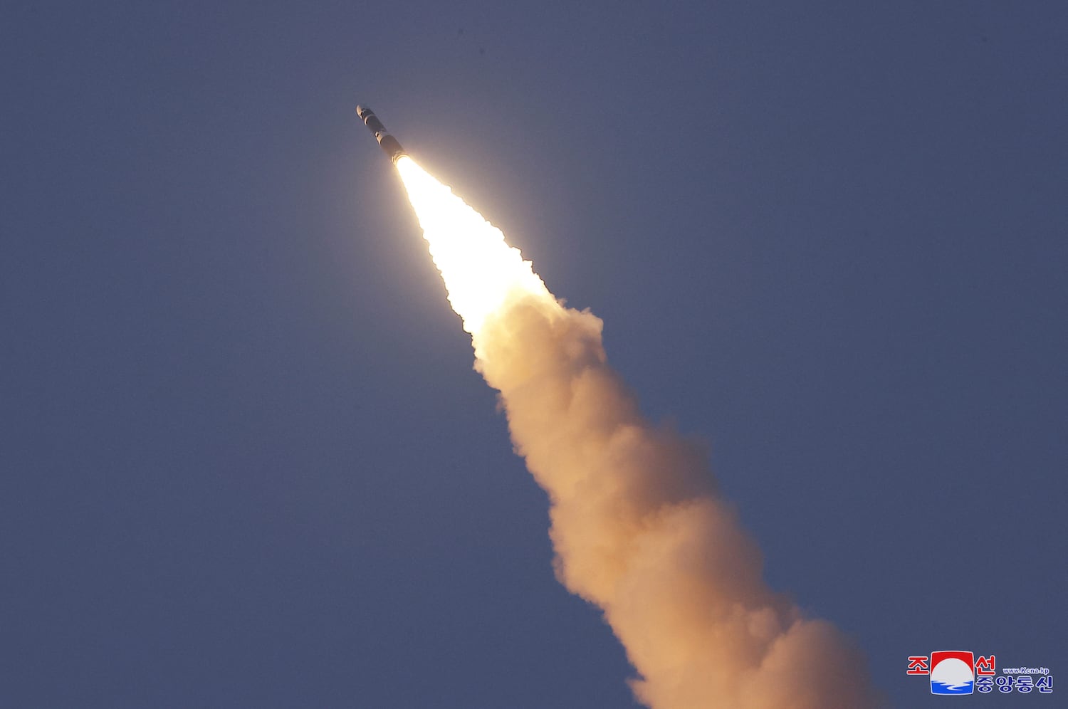 This image released by the North Korean government and not independently verified shows the Hwasong-19 intercontinental ballistic missile (ICBM), at an undisclosed location in North Korea on Oct. 31, 2024.