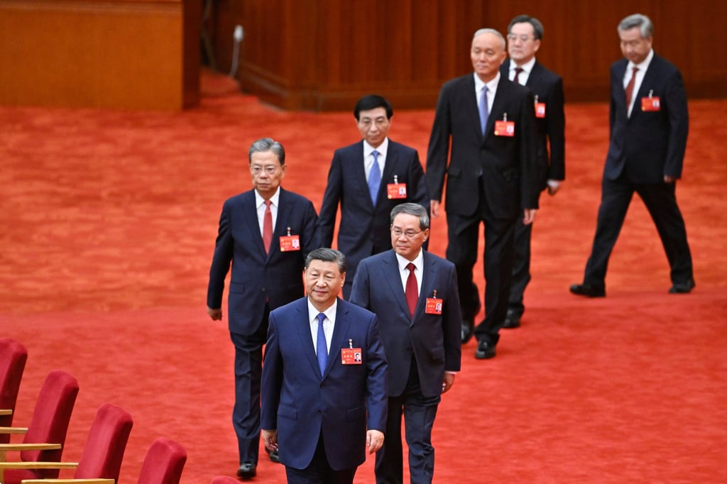 The apex of power in China: the Politburo Standing Committee. Photo: Xinhua via AP The apex of power in China: the Politburo Standing Committee. Photo: Xinhua via AP