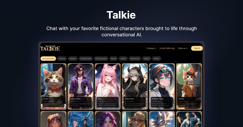 A screenshot of the MiniMax chatbot app Talkie. Photo: Handout A screenshot of the MiniMax chatbot app Talkie. Photo: Handout
