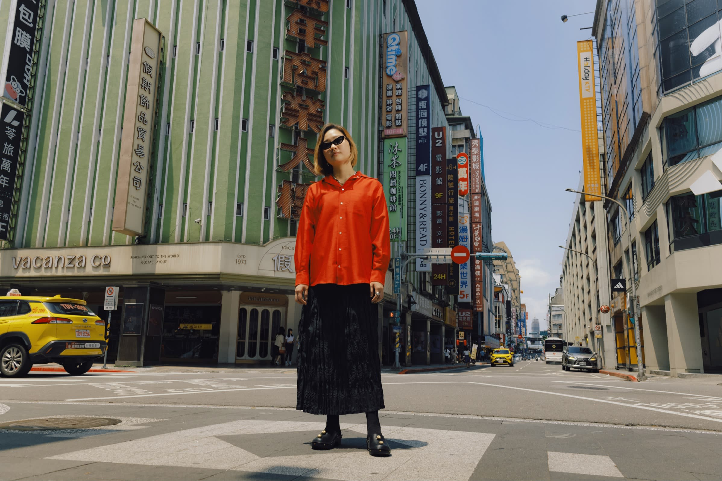 Chang outside the Wan Nian Building in Ximending