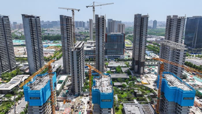 Residential buildings under construction in China
