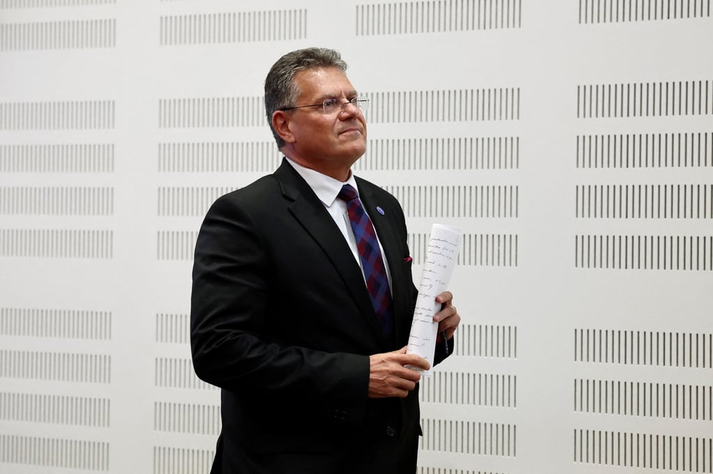 EU trade commissioner Maros Sefcovic in Paris on Wednesday. Photo: Reuters EU trade commissioner Maros Sefcovic in Paris on Wednesday. Photo: Reuters