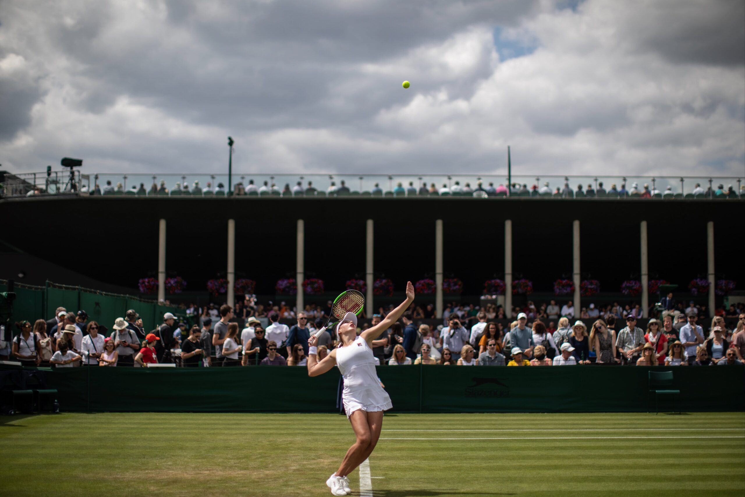 Wimbledon tennis players in action