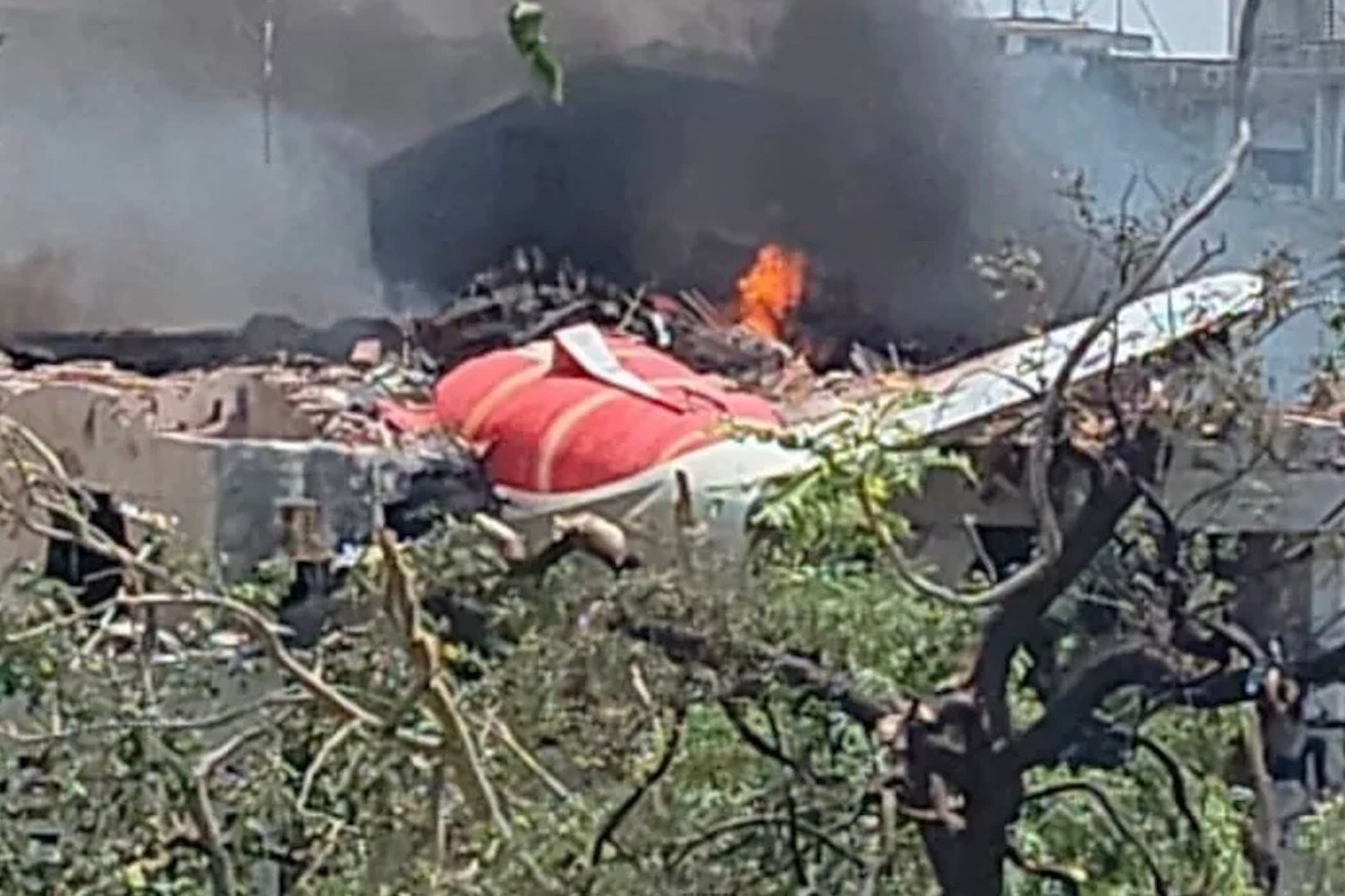 crash site of the Air India Boeing 787 Dreamliner