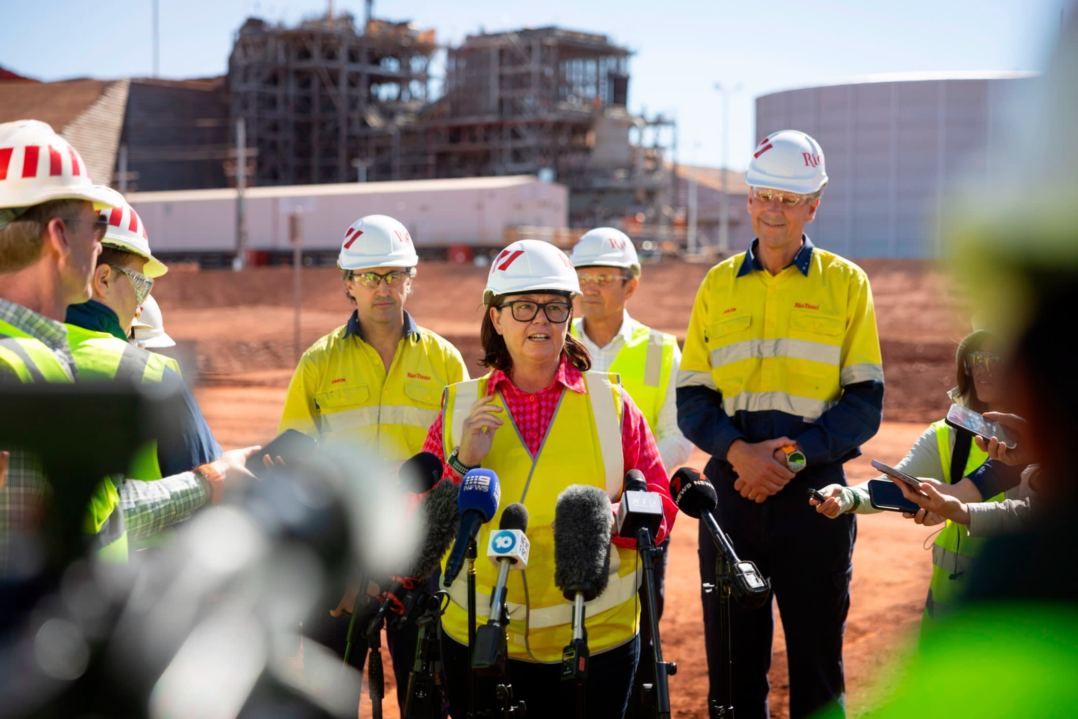 Australian mining minister Madeleine King speaking to media