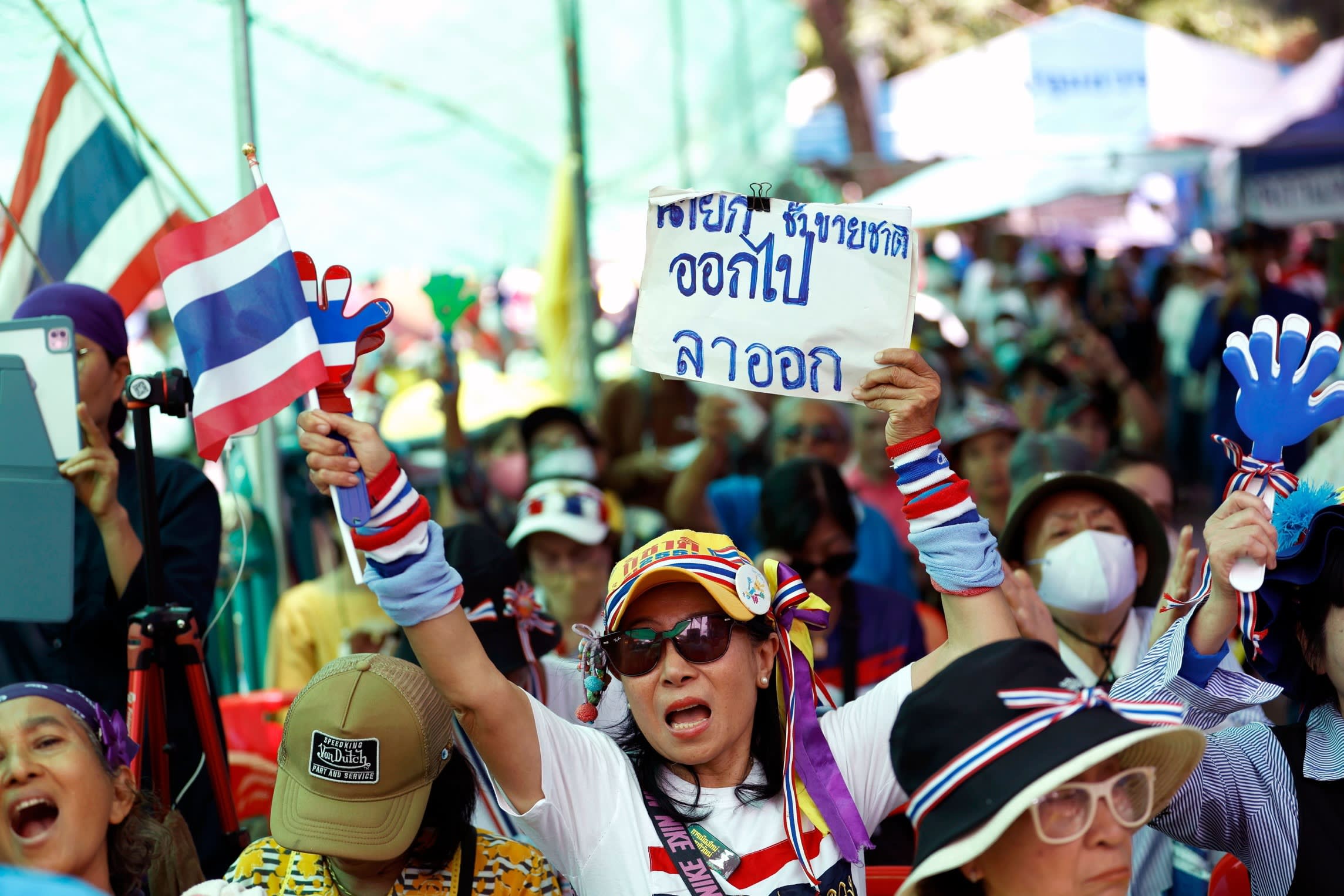 Protesters called for Paetongtarn Shinawatra’s resignation in Bangkok this week