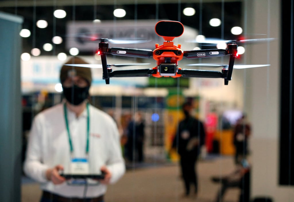 A drone by Autel Robotics, a Chinese manufacturer, is operated in Las Vegas, Nevada. Photo: Reuters A drone by Autel Robotics, a Chinese manufacturer, is operated in Las Vegas, Nevada. Photo: Reuters