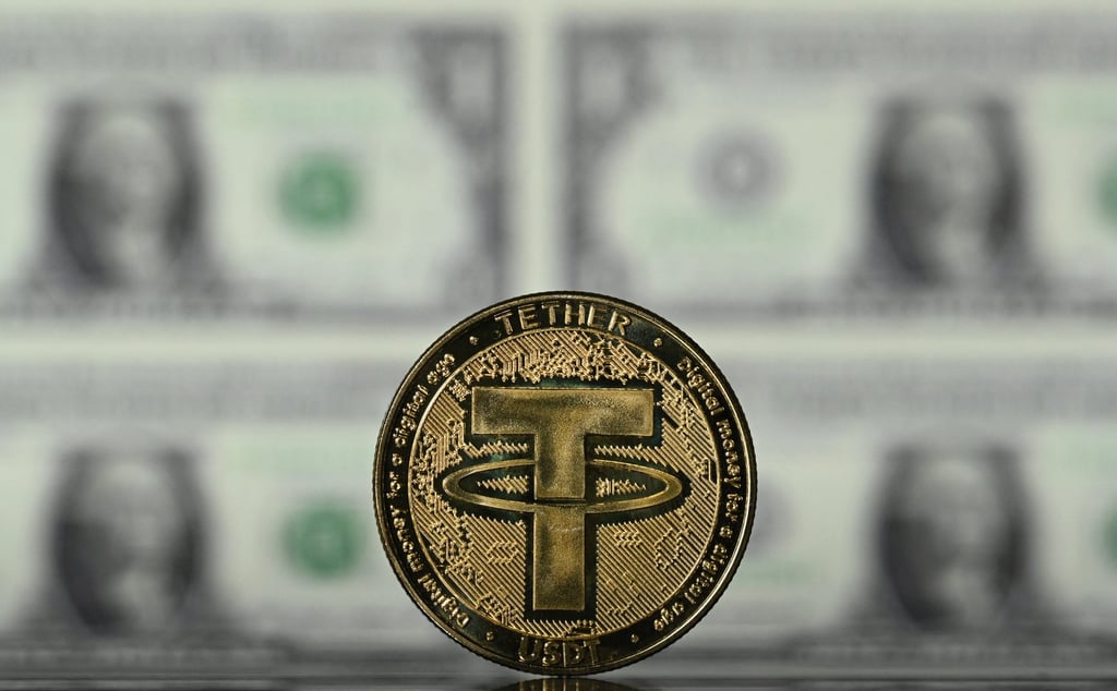 Stablecoins are backed one-to-one with fiat currency like the US dollar. The world’s largest stablecoin is Tether, or USDT. Photo: AFP