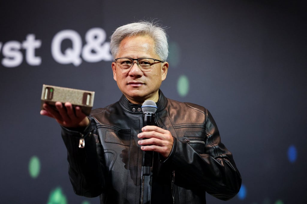 Jensen Huang speaks during a news conference in Taipei on May 21, 2025. Photo: AFP/Getty Images/TNS