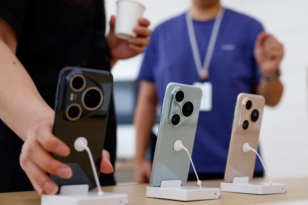 Huawei Pura 80 smartphones are displayed at the company’s flagship store in Beijing. Photo: Reuters Huawei Pura 80 smartphones are displayed at the company’s flagship store in Beijing. Photo: Reuters