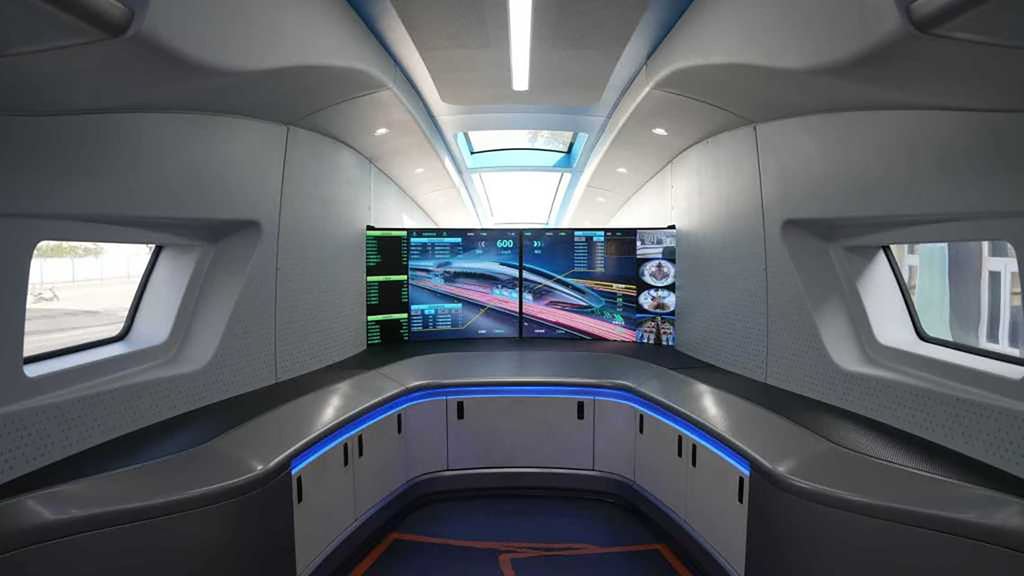 Inside the maglev train that will be the nation’s fastest-ever ground transport vehicle. Photo: Handout Inside the maglev train that will be the nation’s fastest-ever ground transport vehicle. Photo: Handout