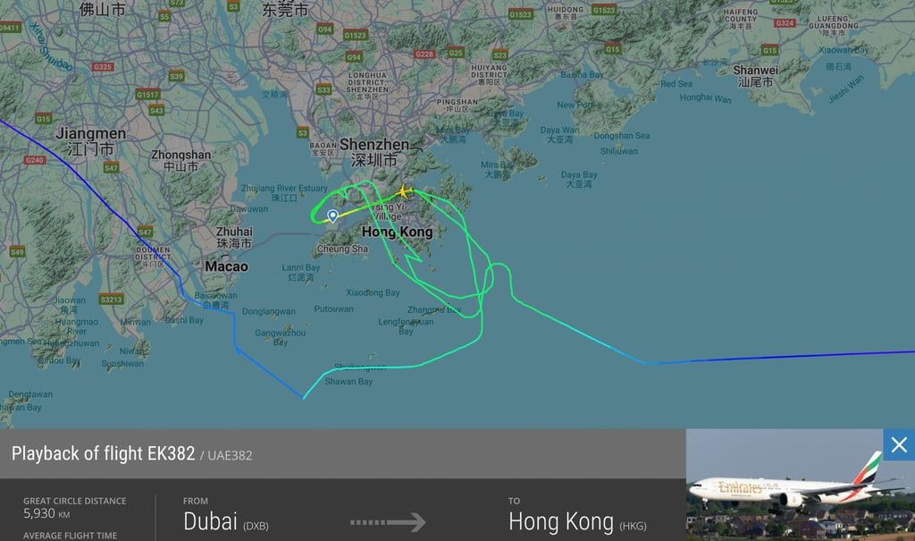 The plane made at least two unsuccessful attempts to land before it was diverted to Taiwan. Photo: Handout
