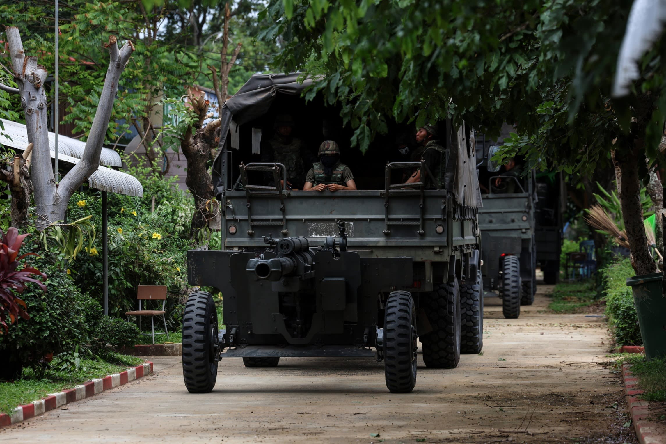 A Thai military convoy